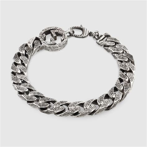 gucci silver interlocking g bracelet